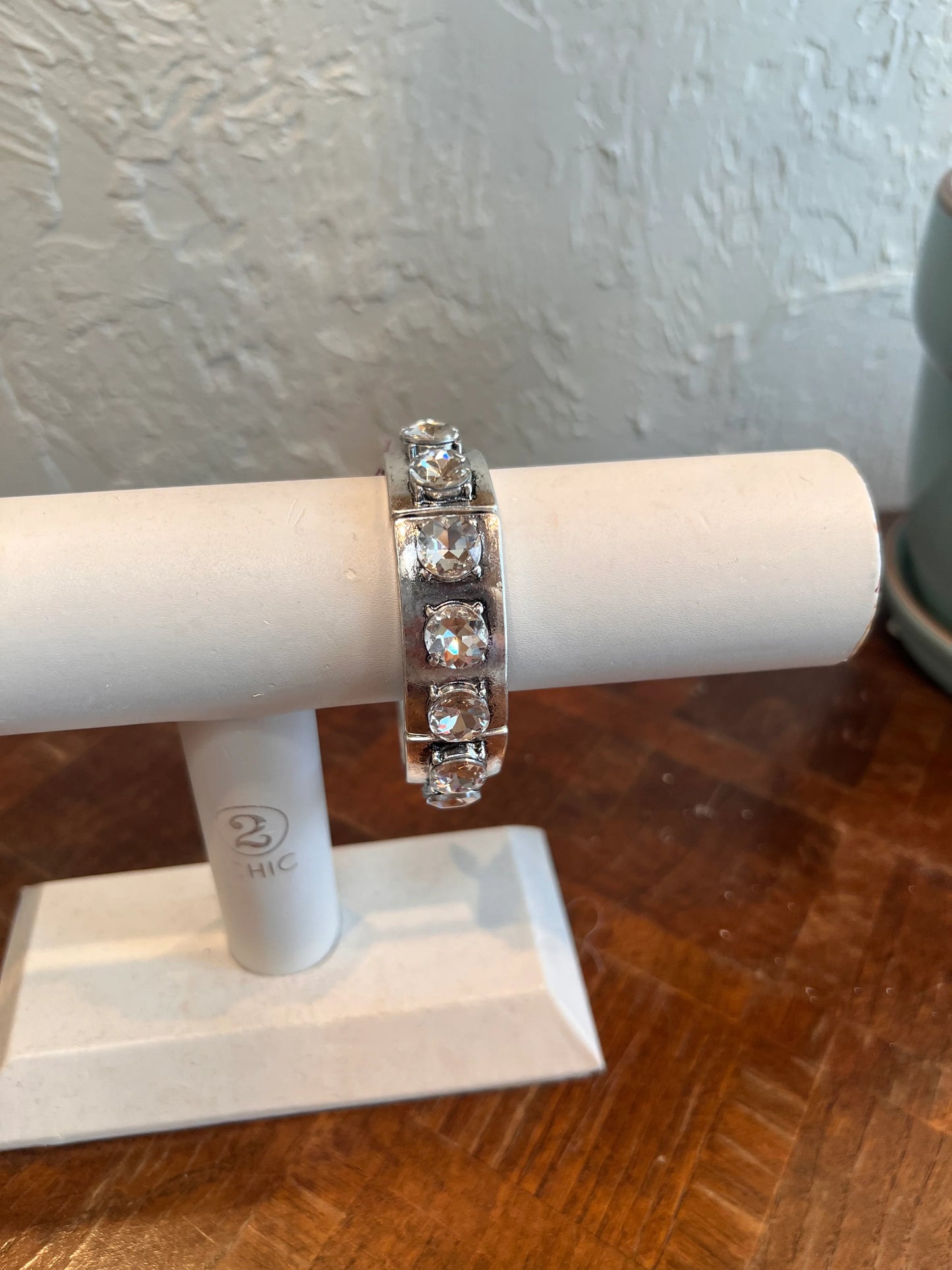 Wide Large Crystal Stretchy Bracelet