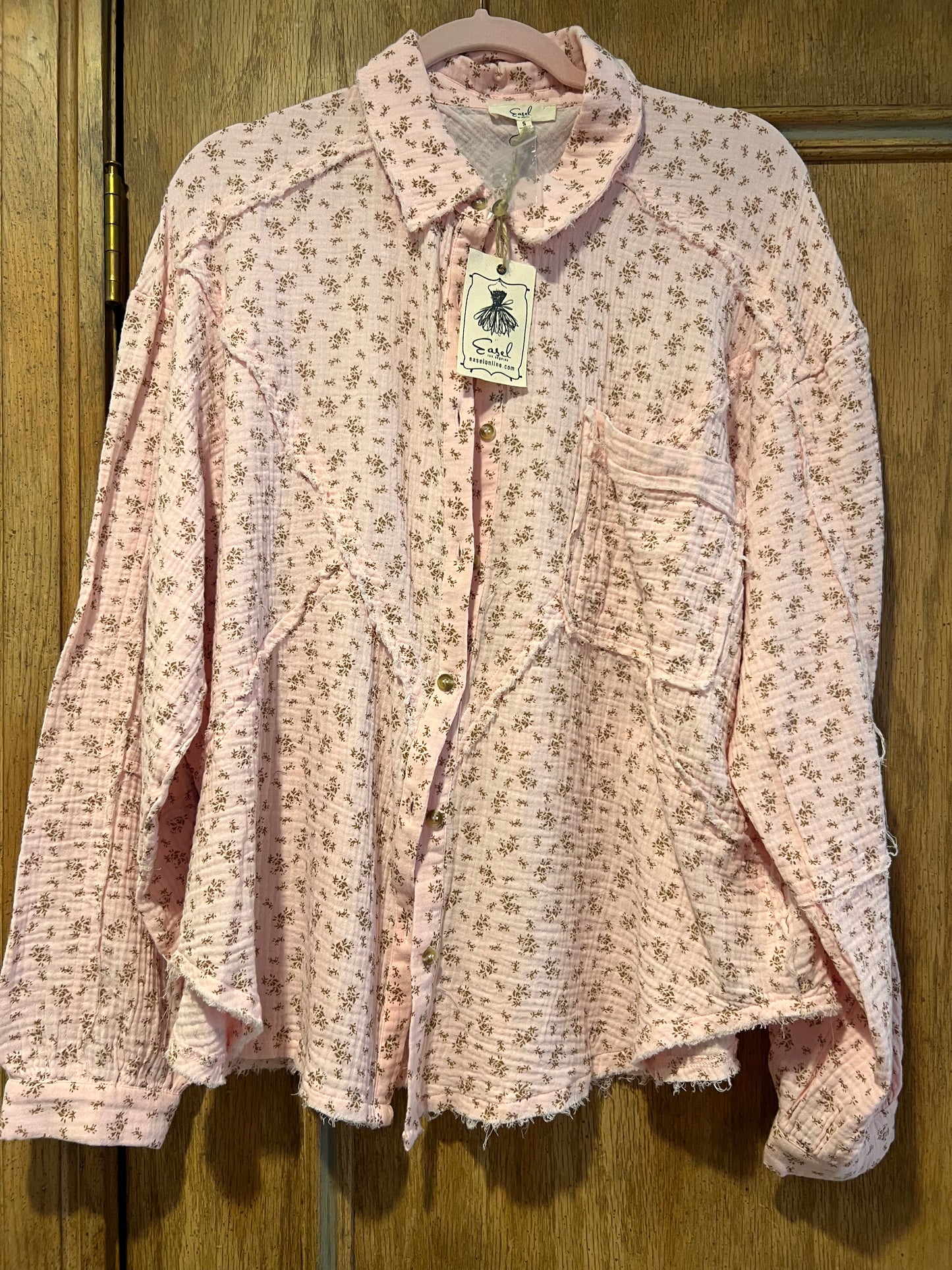 EASEL Rosebud Cotton Gauze Long Sleeve