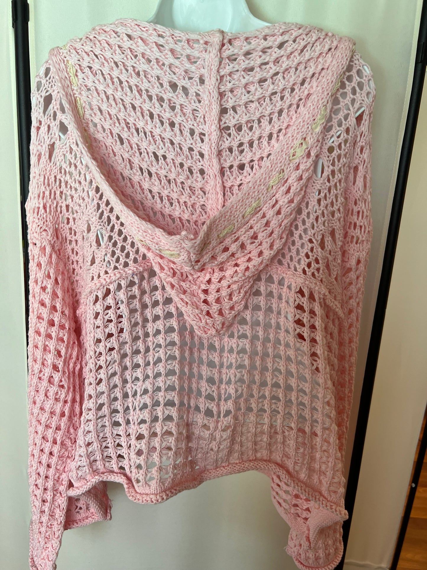 POL Loose Crochet Flag Hoodie