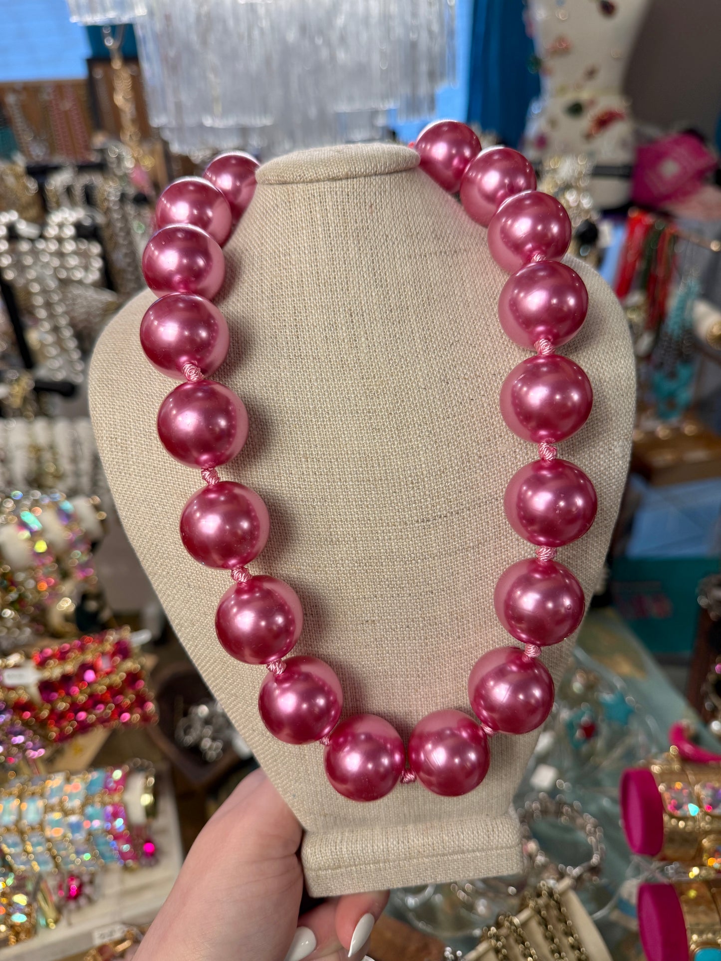 Large Pink Statement Necklace