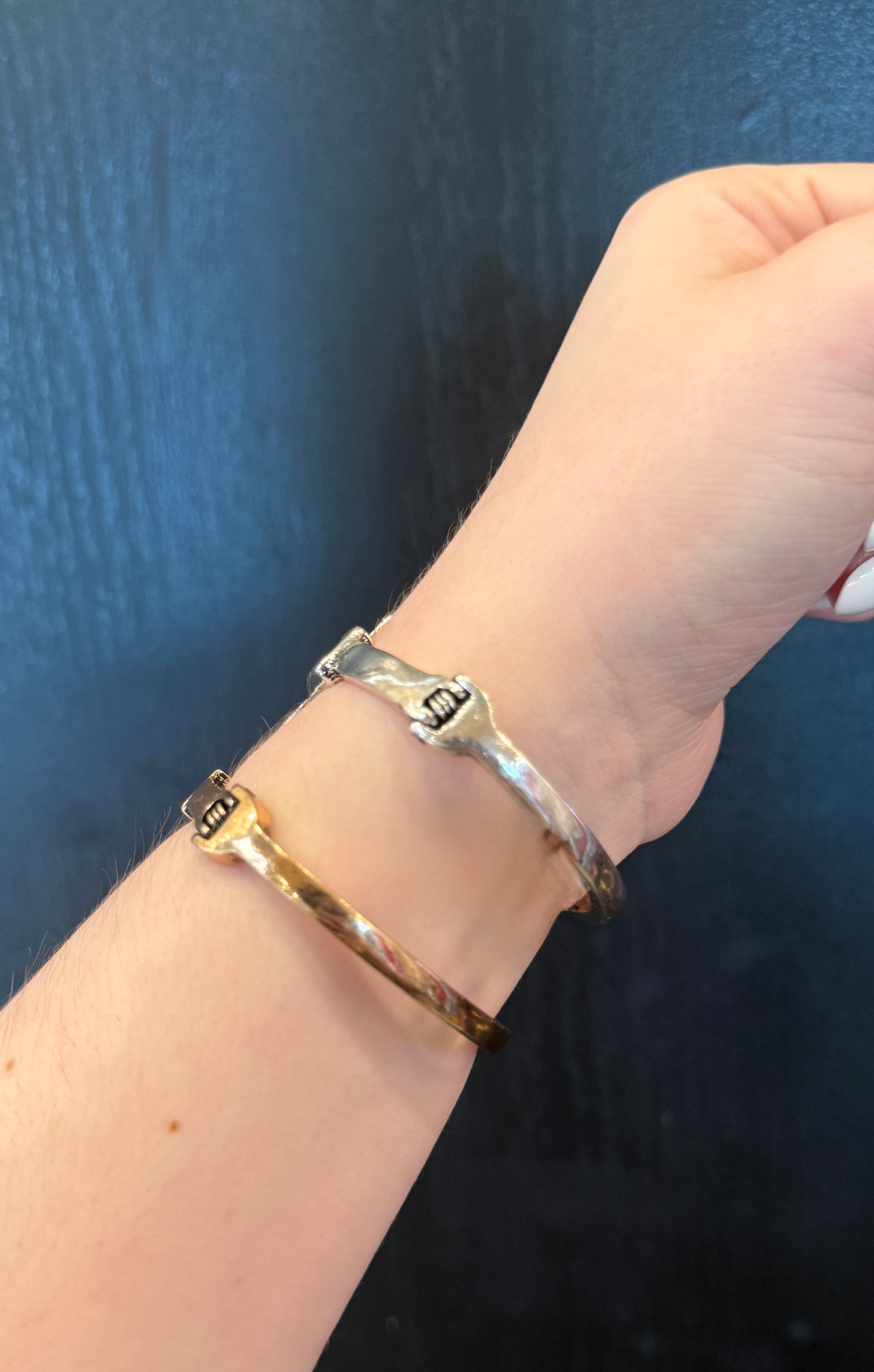 Cross Hinged Cuff Bracelet