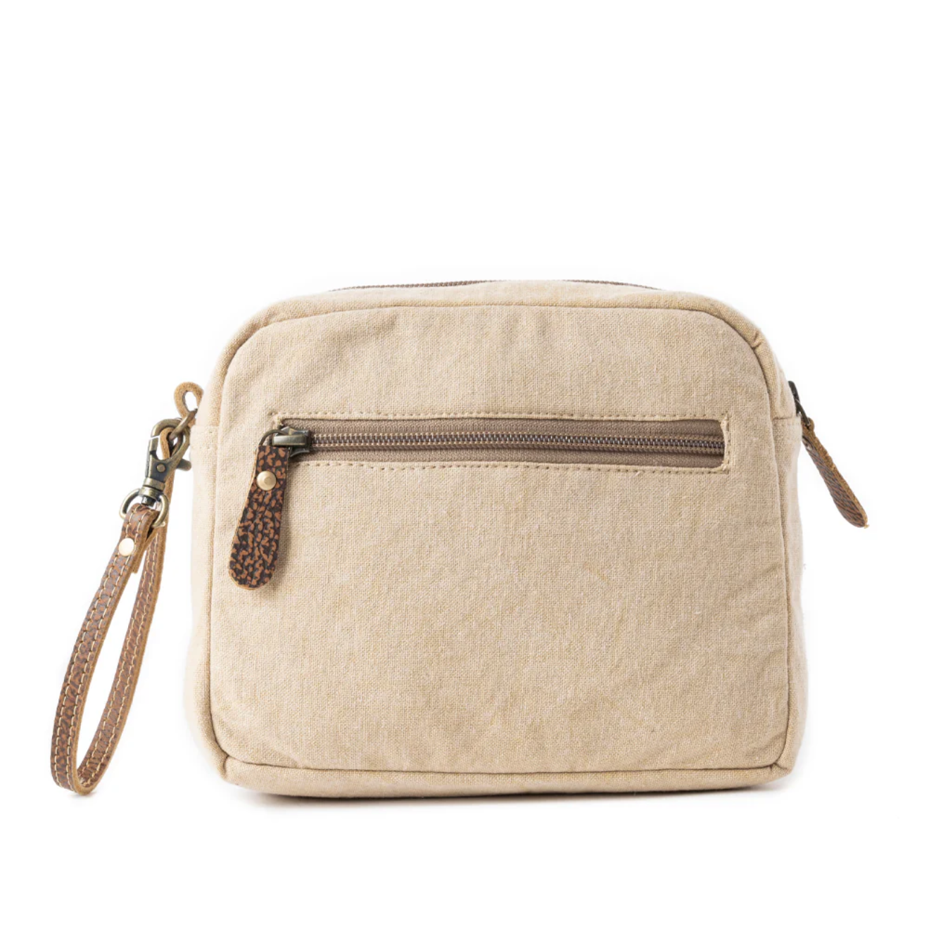 MYRA Azure Dune Leather Canvas Pouch