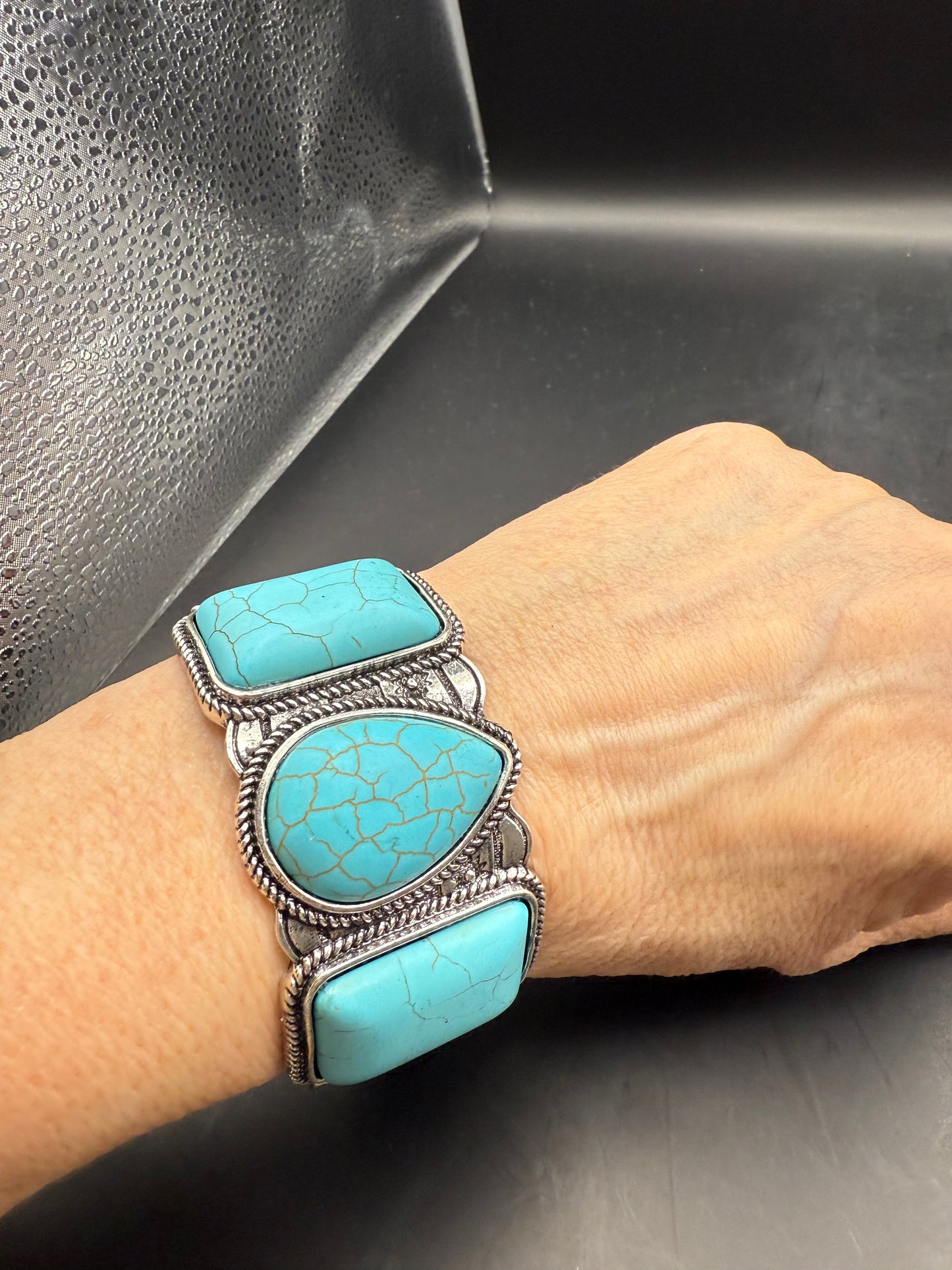 ALICE Promo Howlite Stone Turquoise Color Stretchy Bracelet