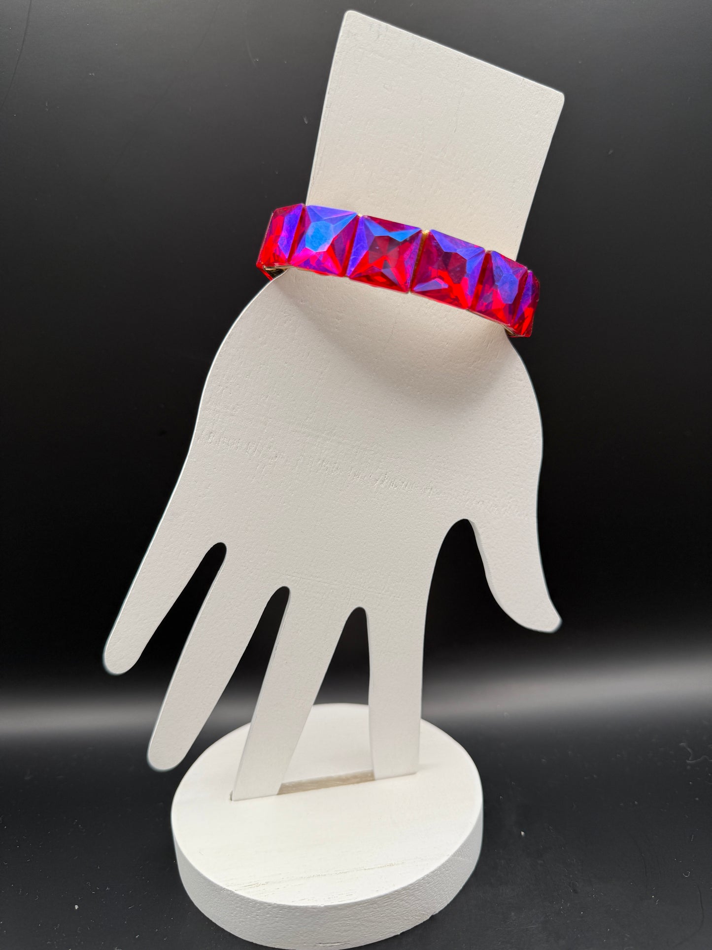 Hot Pink Square Crystal Bracelet