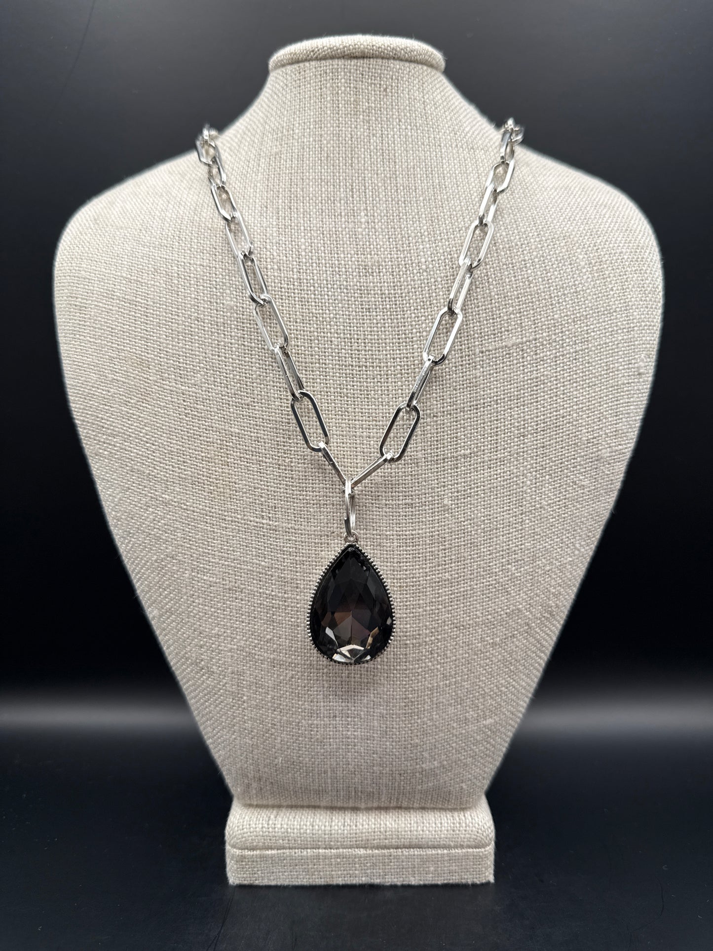 Storm Crystal Teardrop Necklace