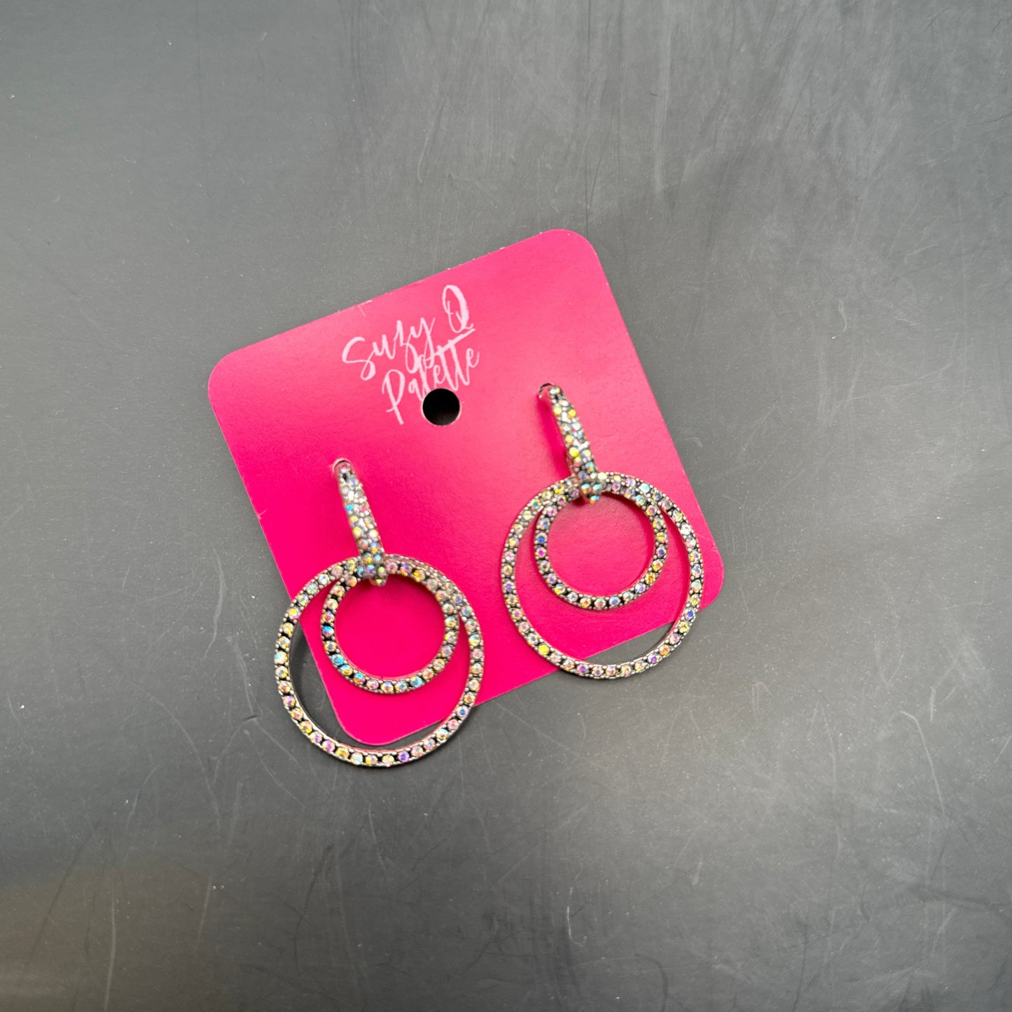 AB Stone Circle Earrings