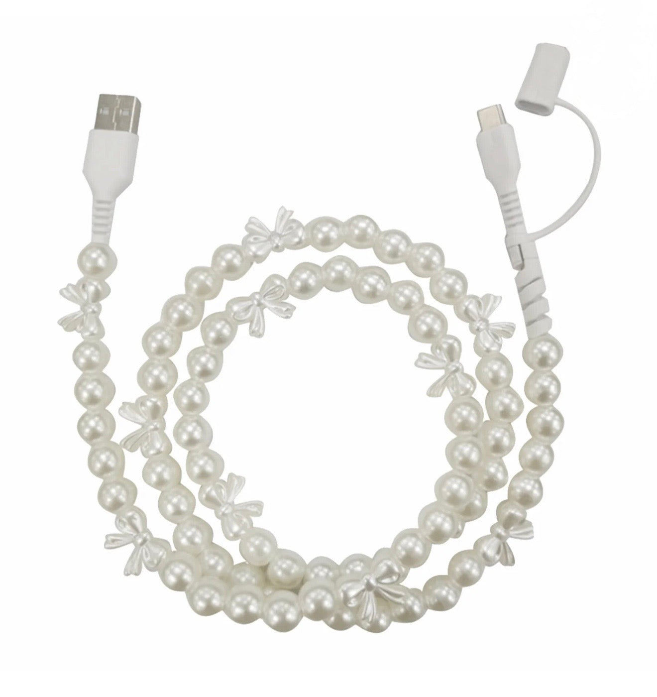 Pearl Bows Phone Charger