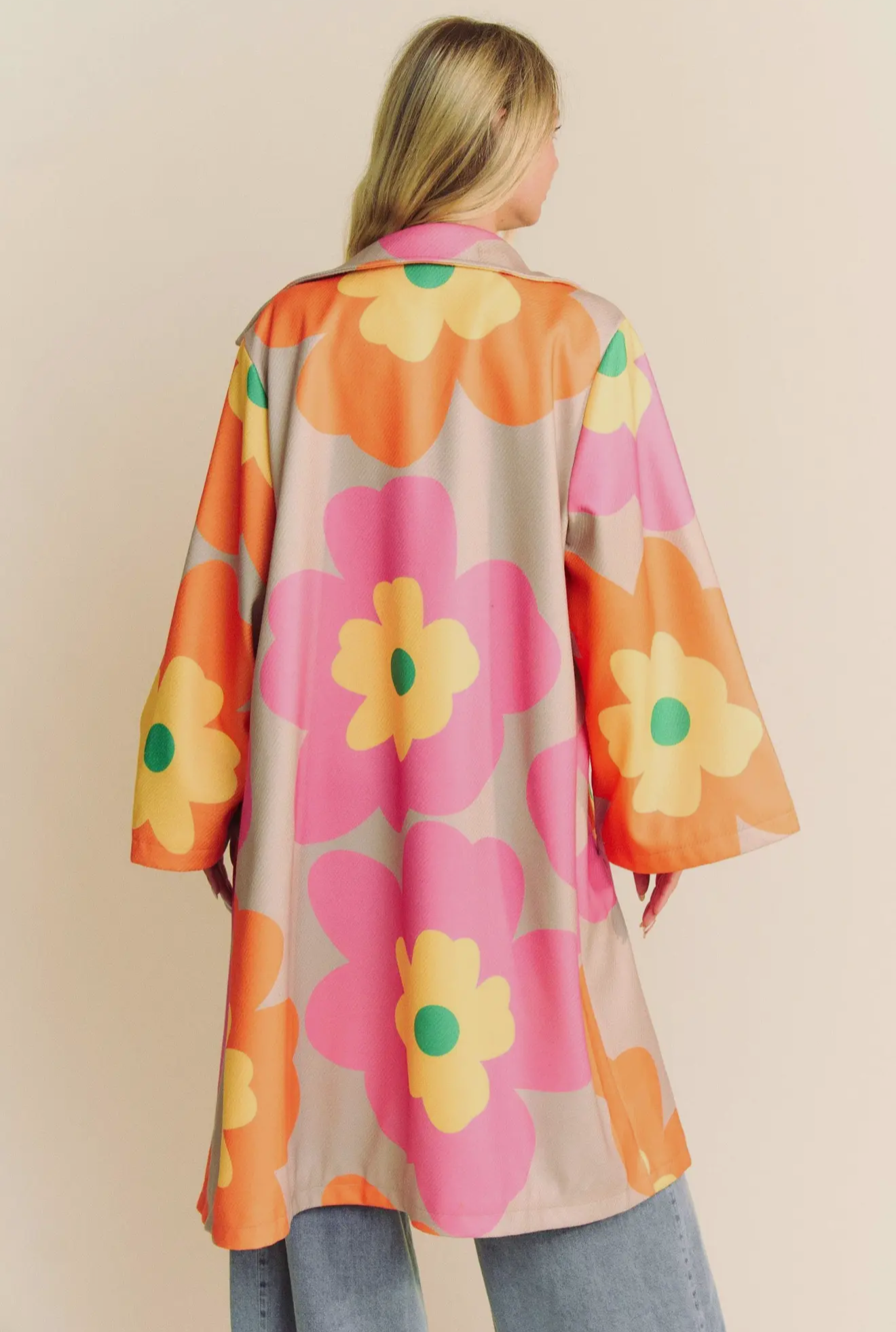 Davi & Dani Retro Floral Statement Coat
