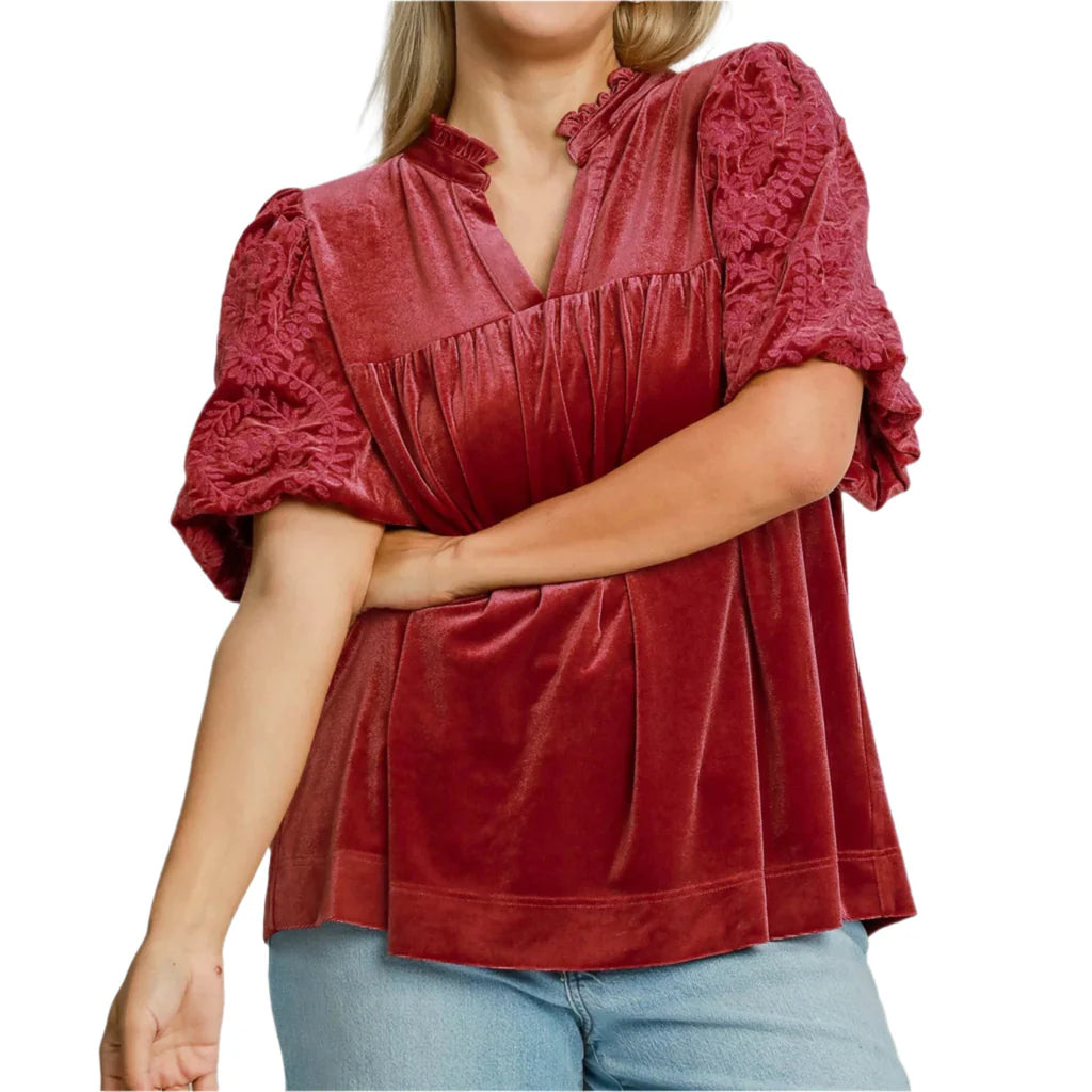 UMGEE berry velvet top
