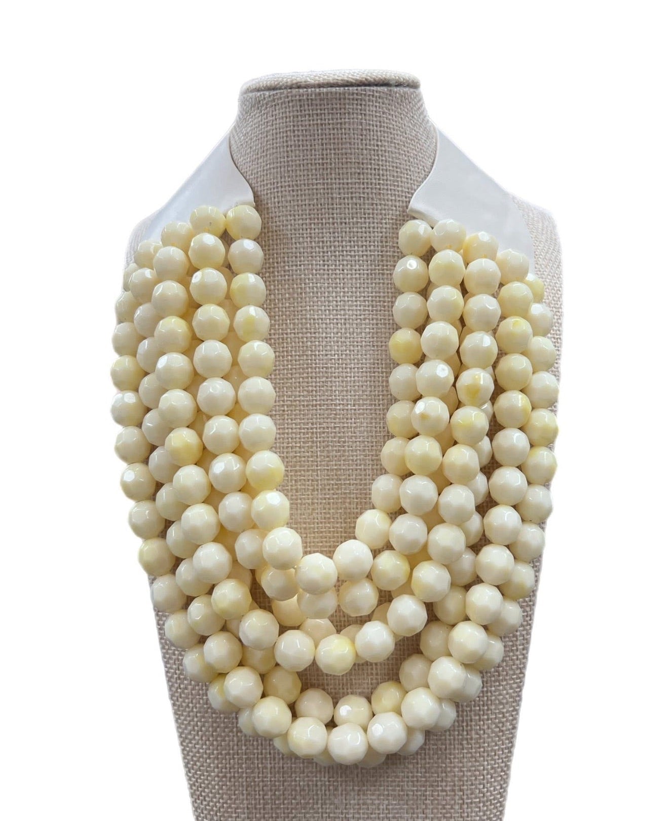 Ivory Multilayer Beaded Magnetic Closure Necklace