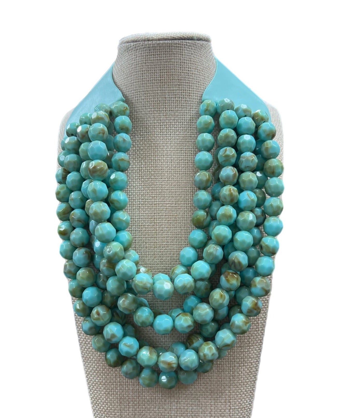 Turquoise Multilayer Beaded Magnetic Closure Necklace