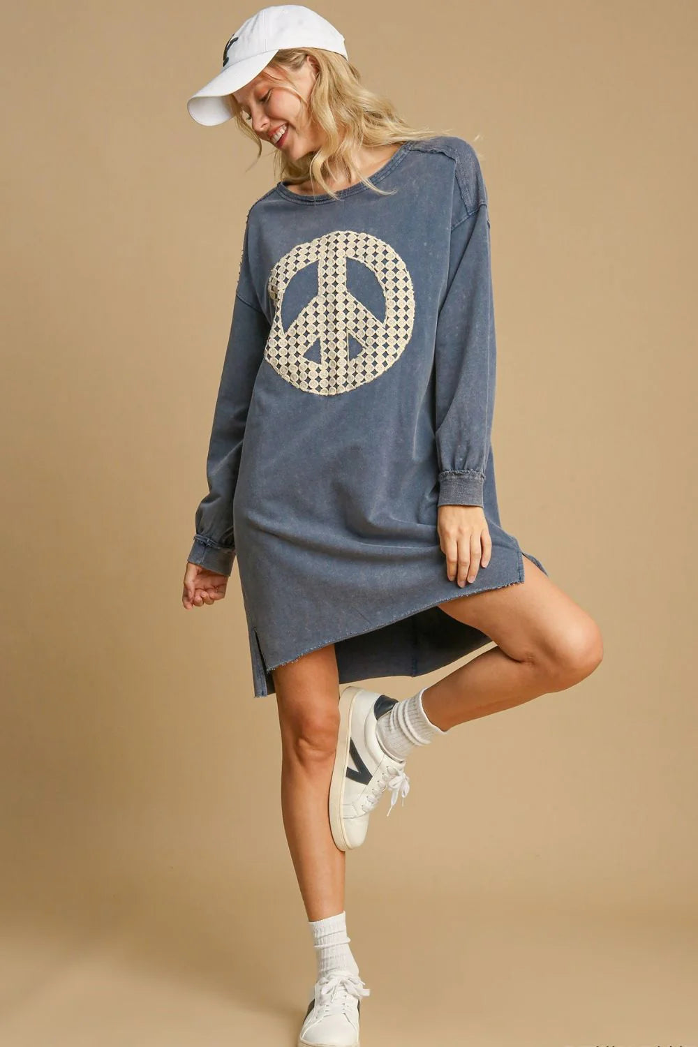 UMGEE Peace Dress French Terry Blue