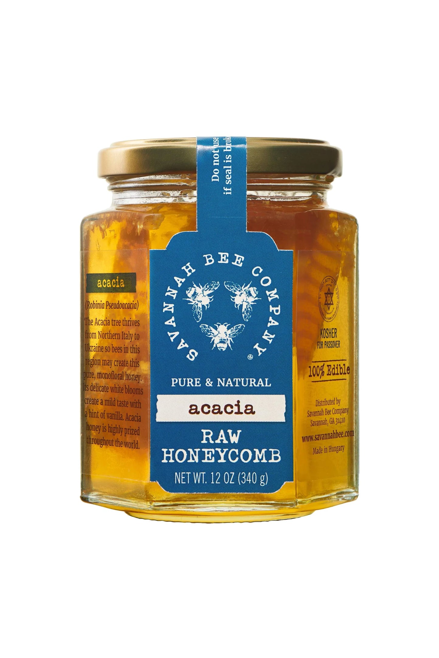 Savannah Bee Company Acacia Honeycomb Jar 12 oz.