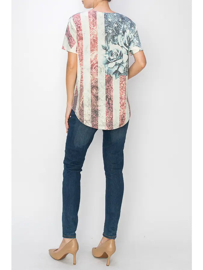 ORIGAMI Pat Rose Star Top