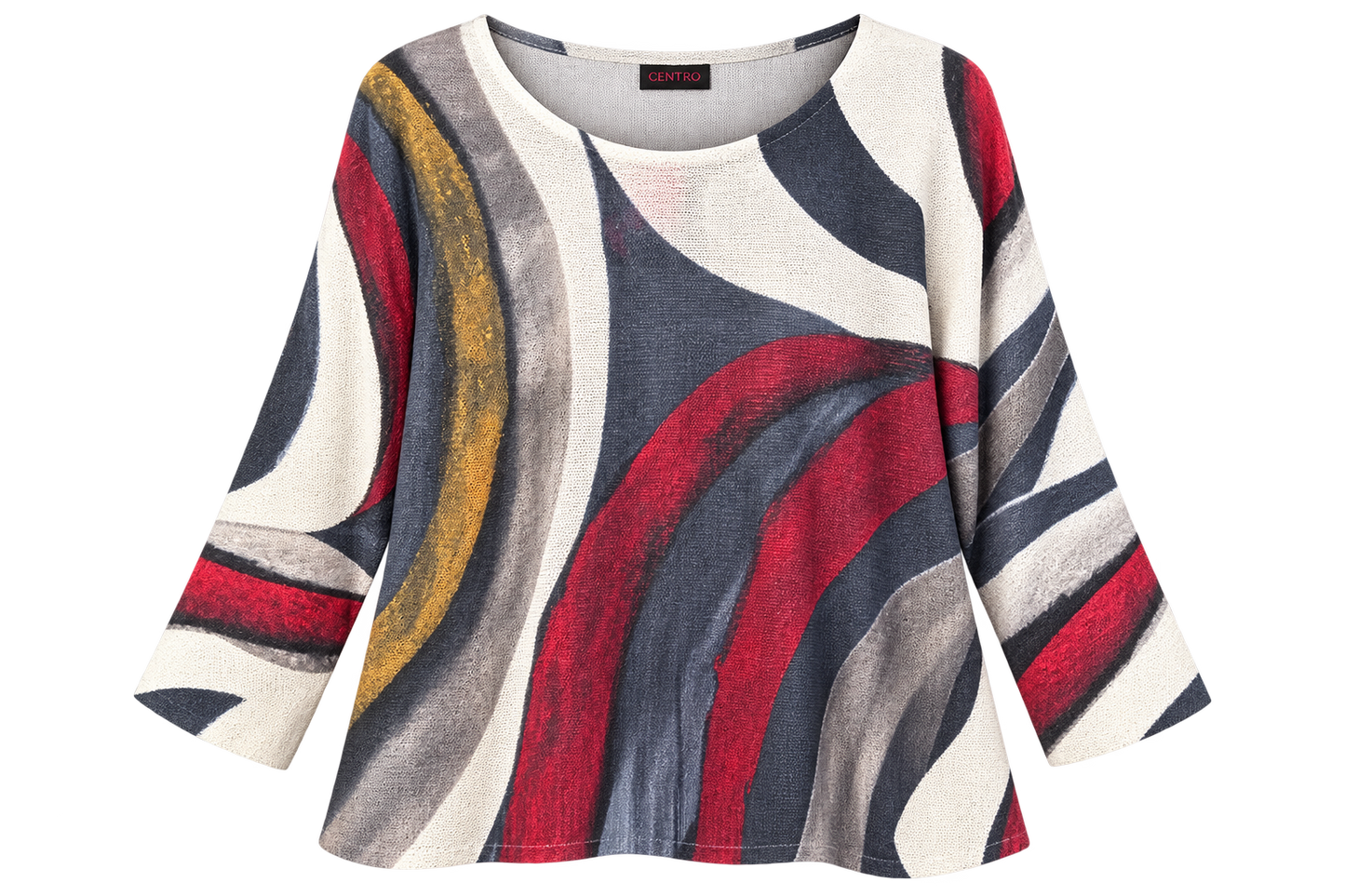 Burgundy, Grey, and Gold Wave Top