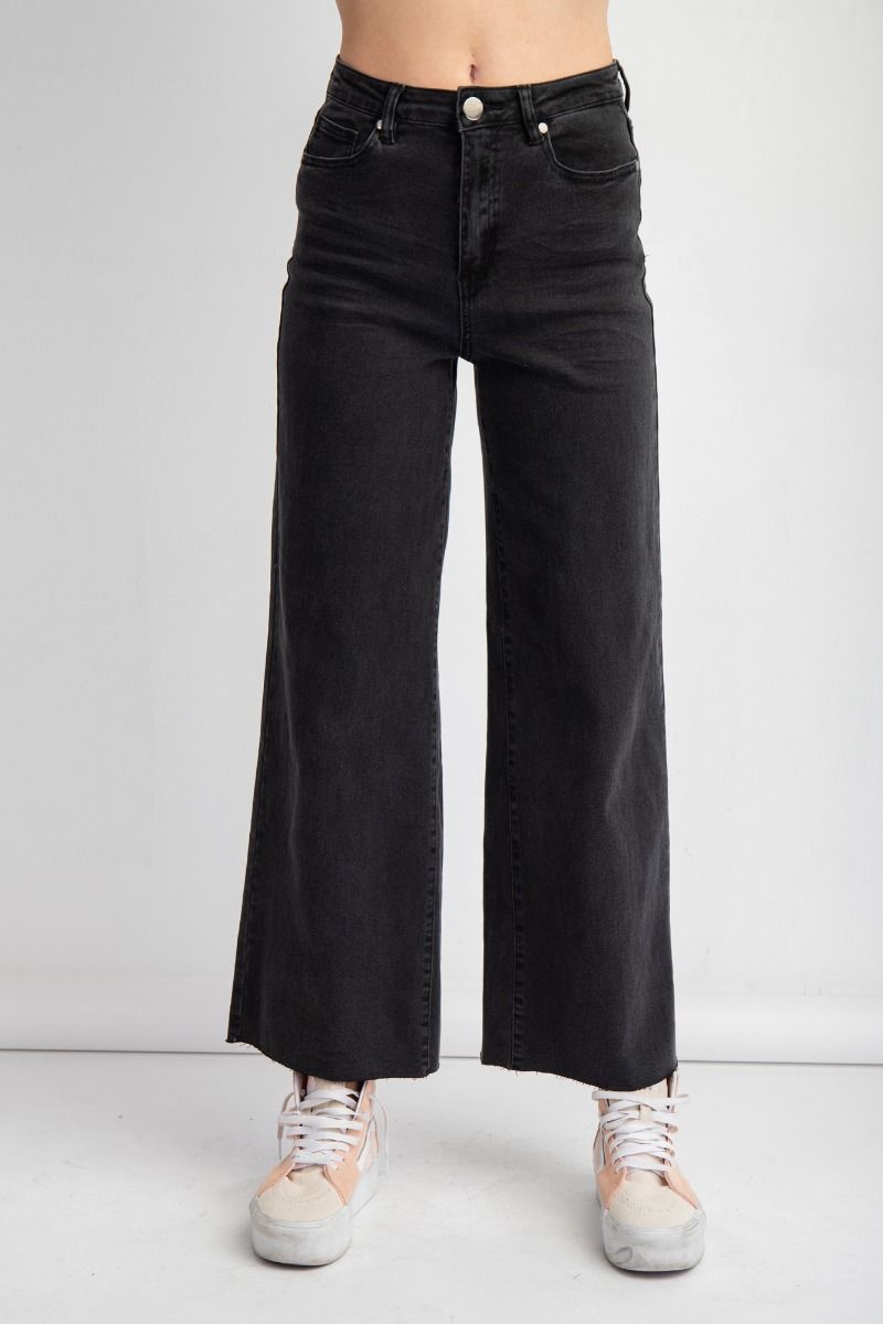 EASEL Soft Stretch High Waisted Pants Black