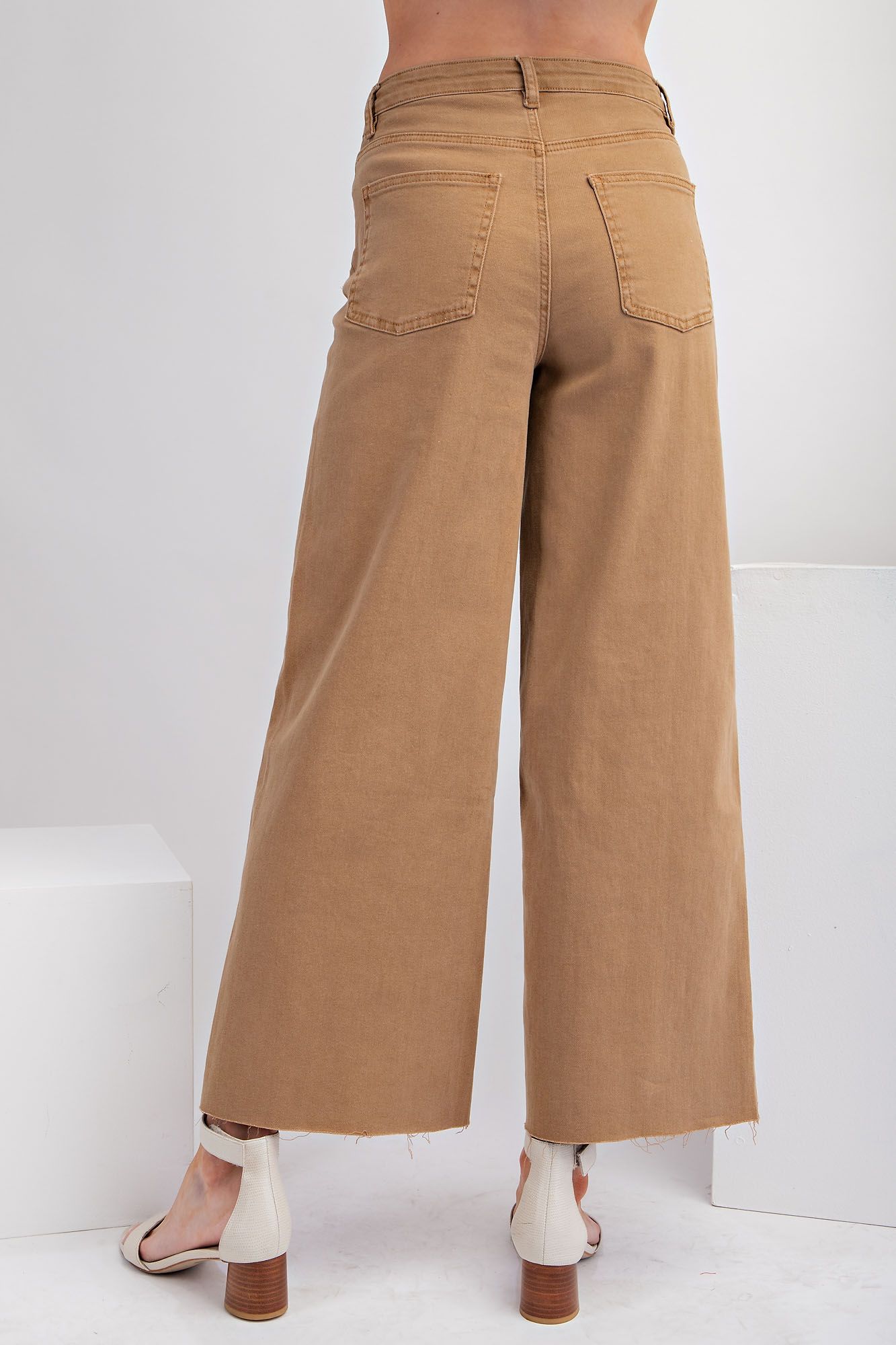 EASEL Soft Stretch High Waisted Pants Pecan Pie