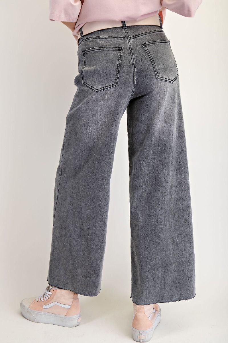 EASEL Soft Washed Black Stretch Denim Jeans