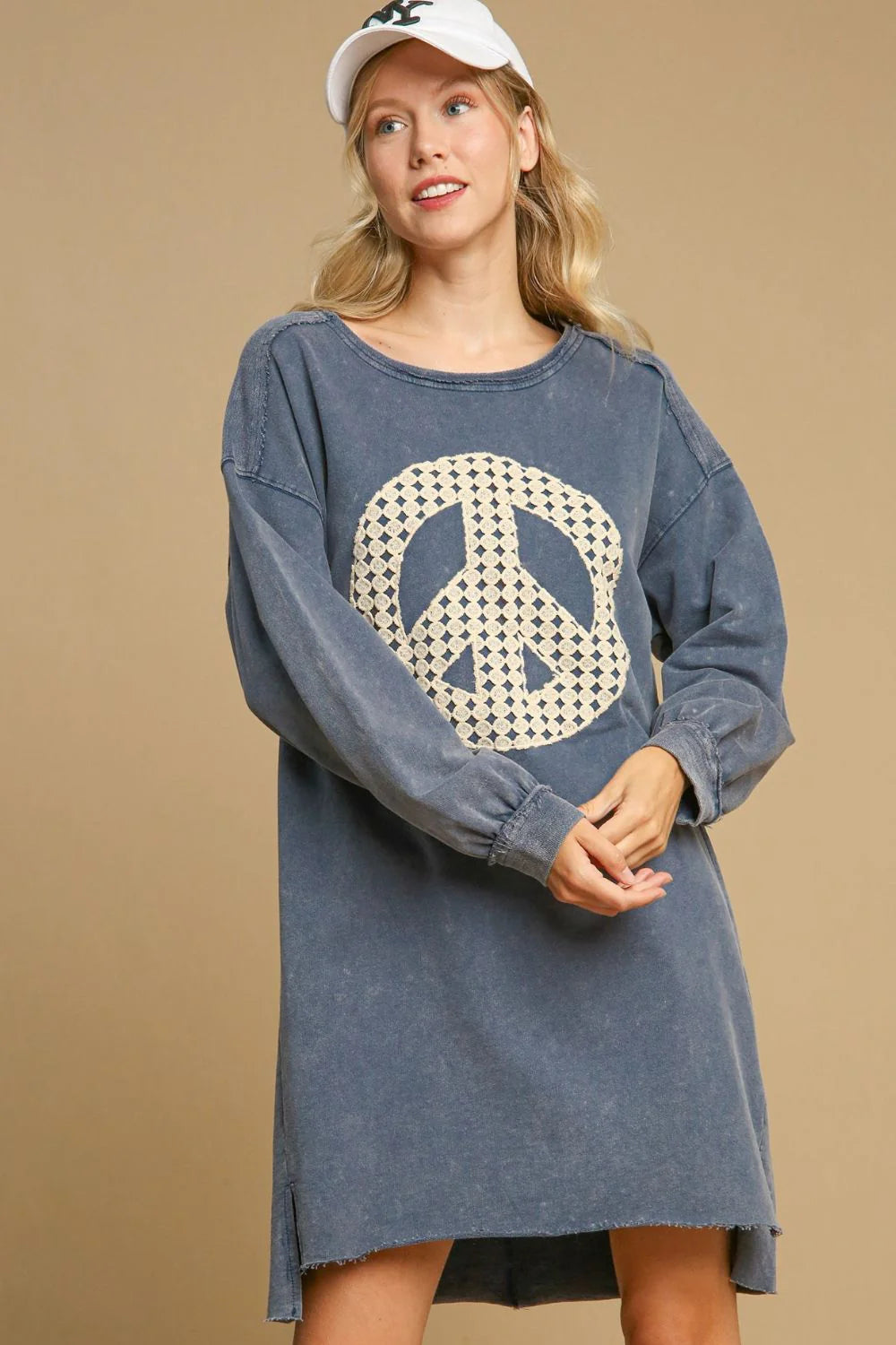 UMGEE Peace Dress French Terry Blue