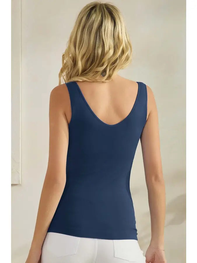 Navy Tank with Built in Bra