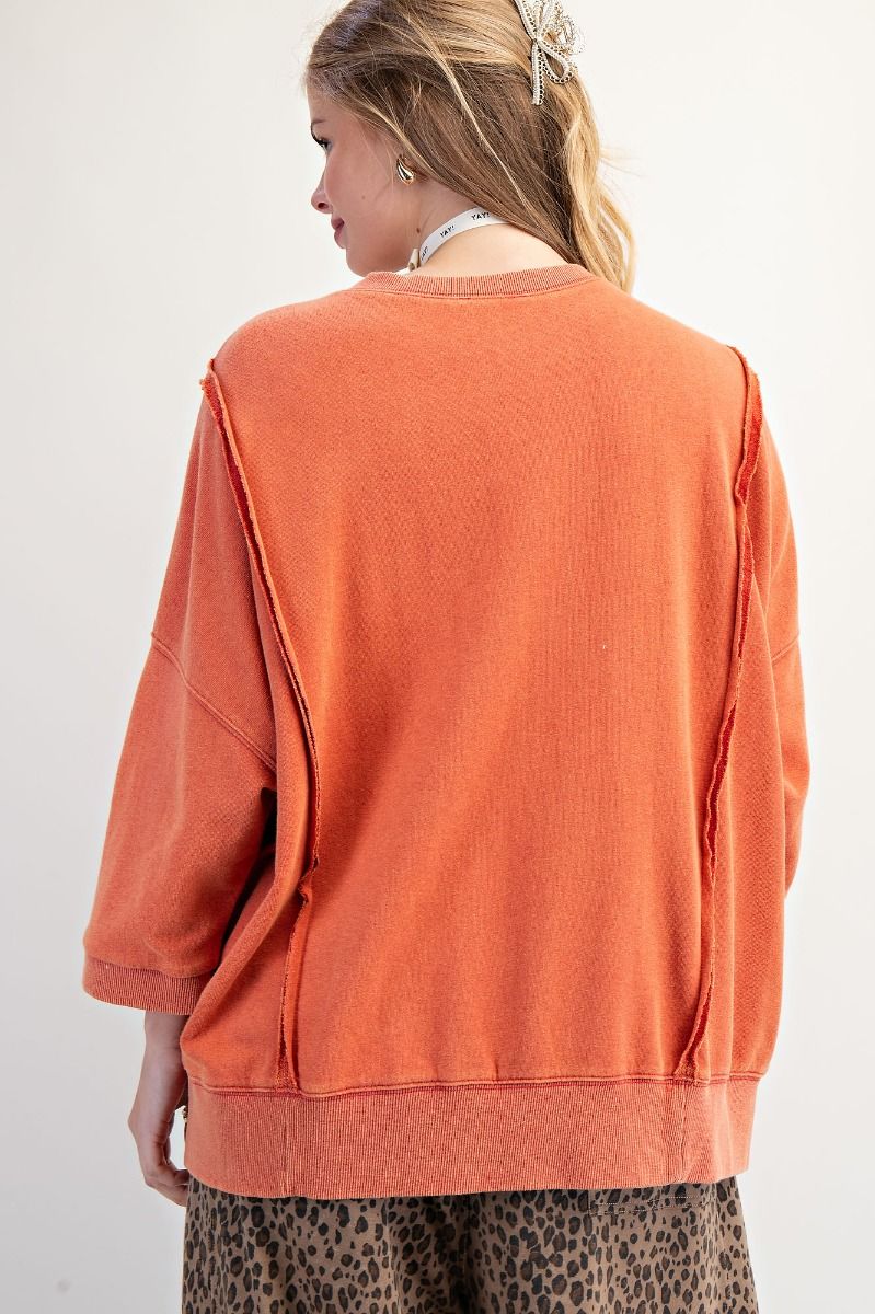 EASEL Animal Print Love Sweatshirt Spice