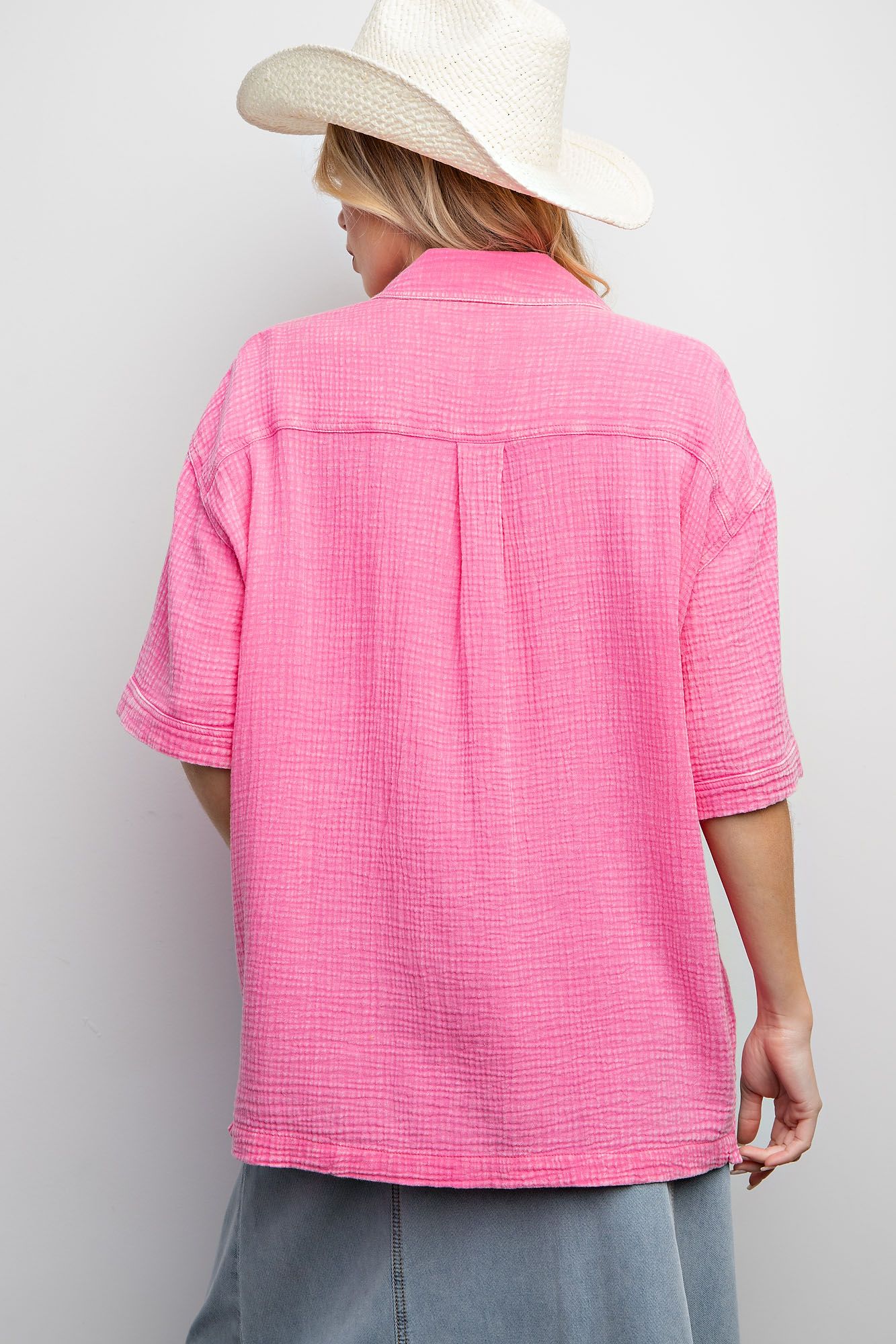 EASEL Mineral Washed Cotton Gauze Shirt