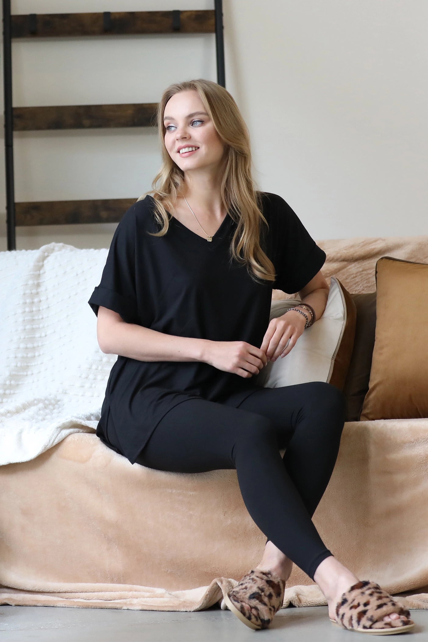 Black Tunic and Leggings Set
