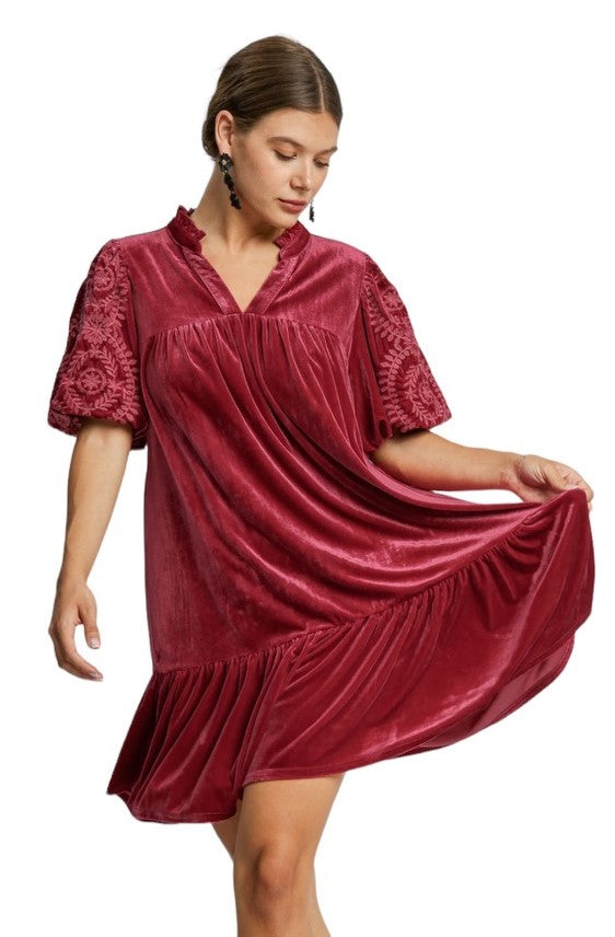 UMGEE Berry Velvet Dress