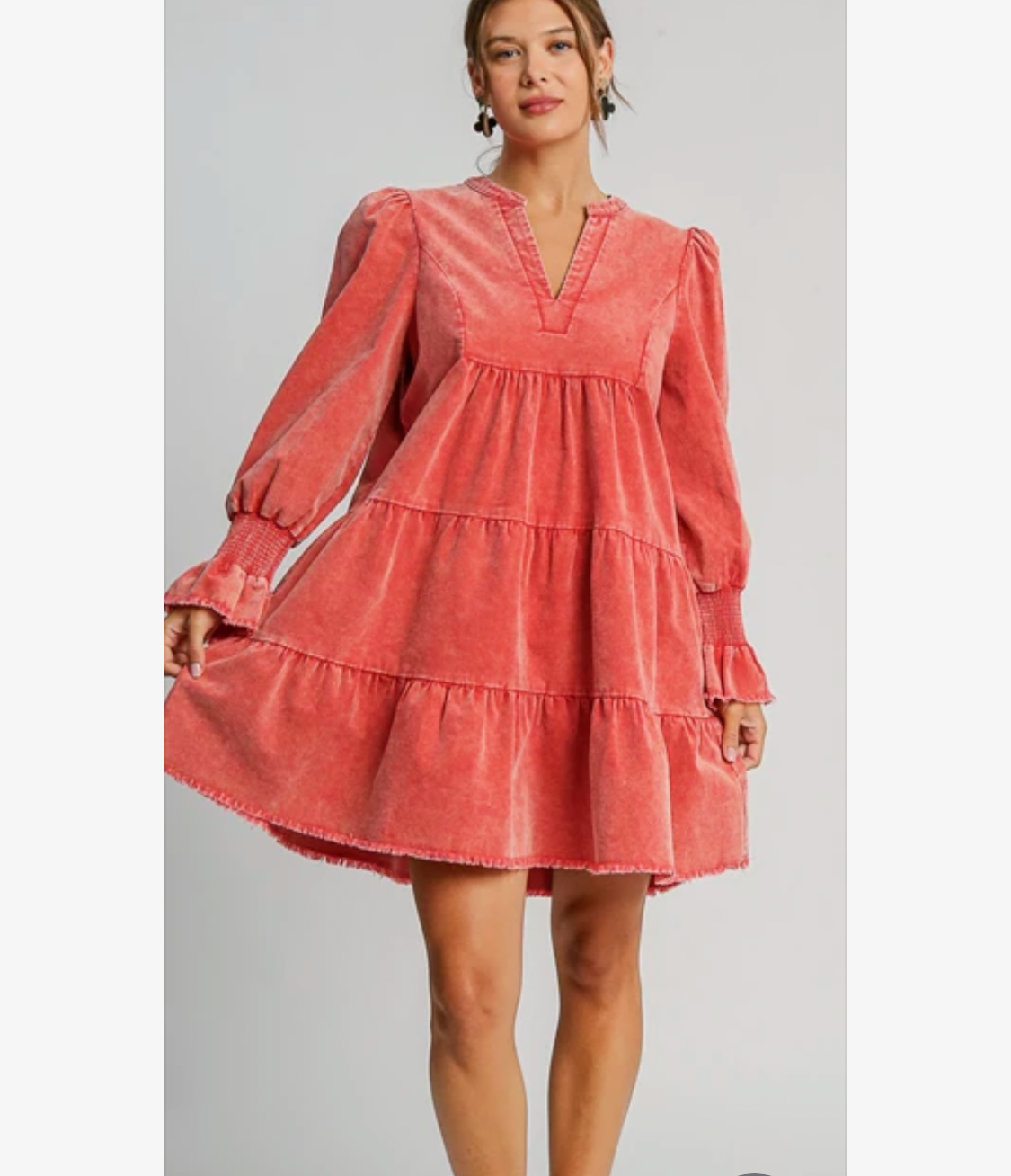 UMGEE stretch cord dress in orange