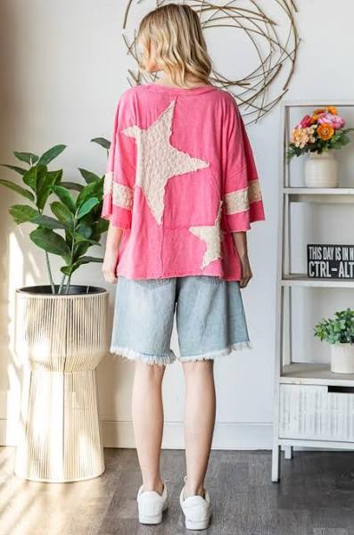 Oli & Hali Star Patch T-Shirt Pink