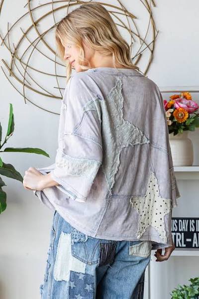 Oli & Hali Star Patch T-Shirt Vintage Washed Blue