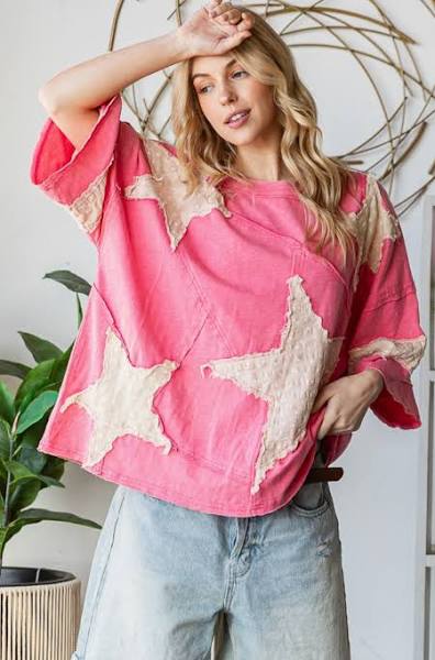Oli & Hali Star Patch T-Shirt Pink