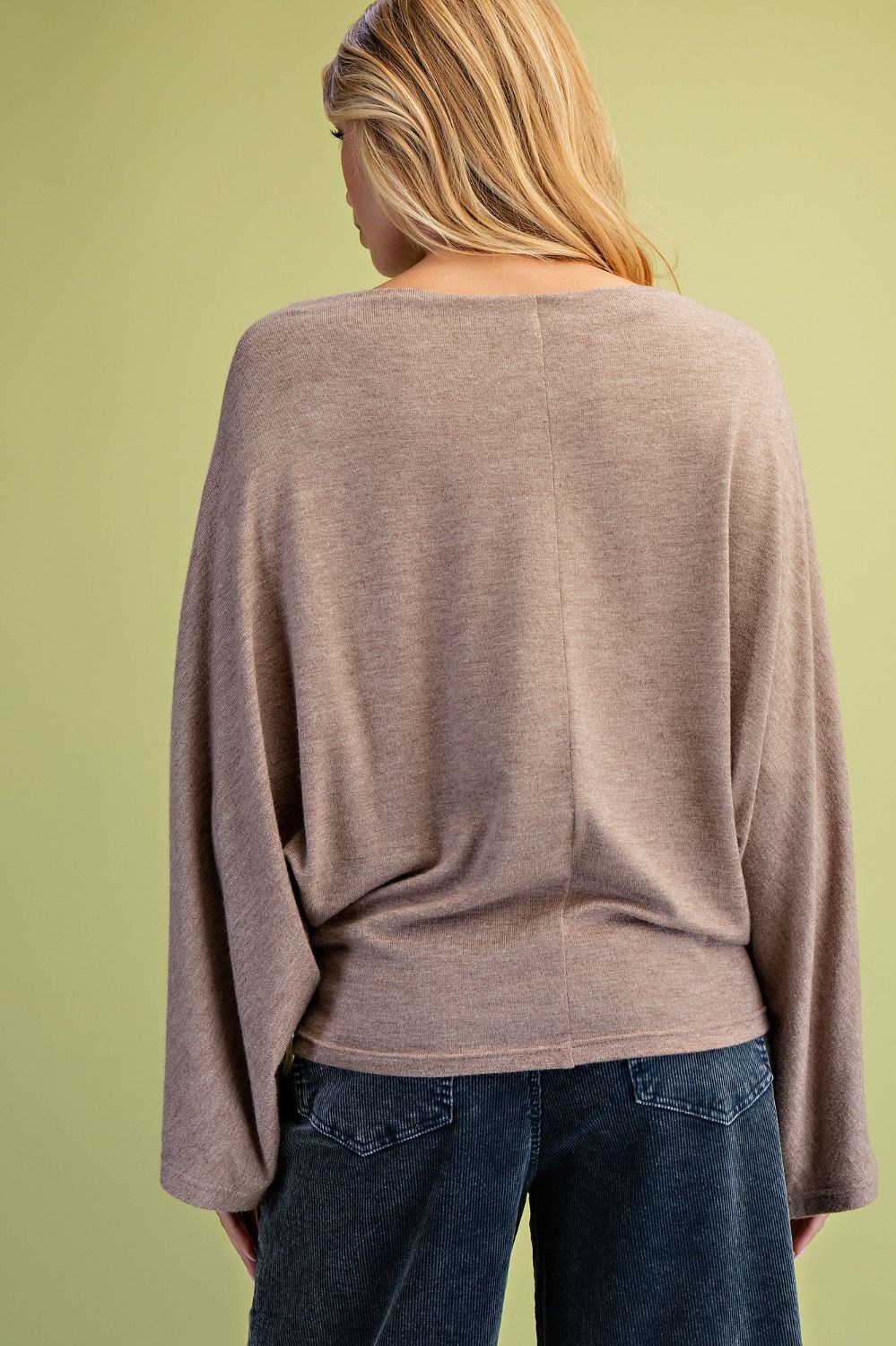 EASEL Mushroom Dolman Top
