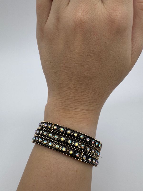 AB Crystal Burnished Gold Bracelet