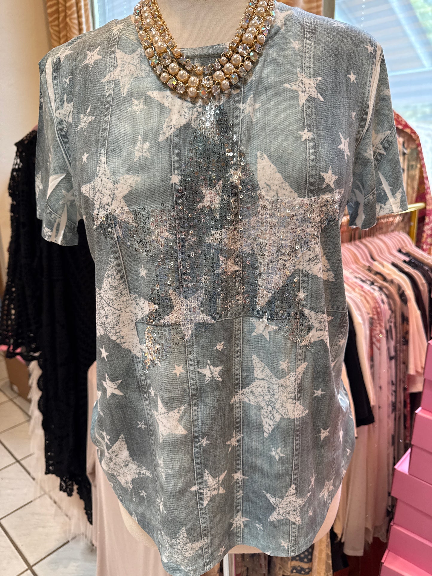 ORIGAMI Denim Star Top