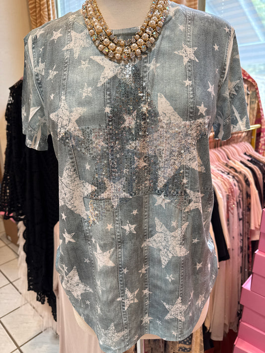 ORIGAMI Denim Star Top