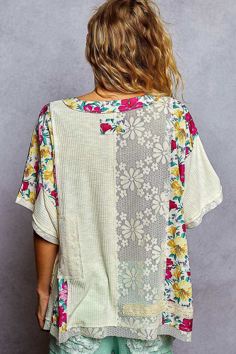 POL Natural Floral Top