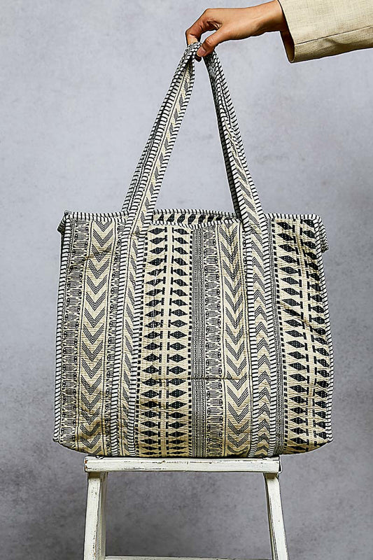 POL Black and White Tote Bag