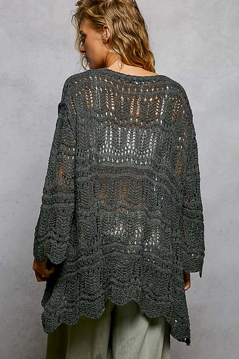 POL Charcoal Knit Cardigan