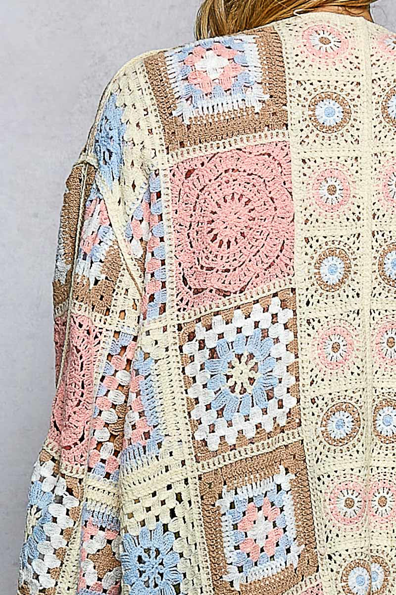 POL Pink Granny Square Kimono