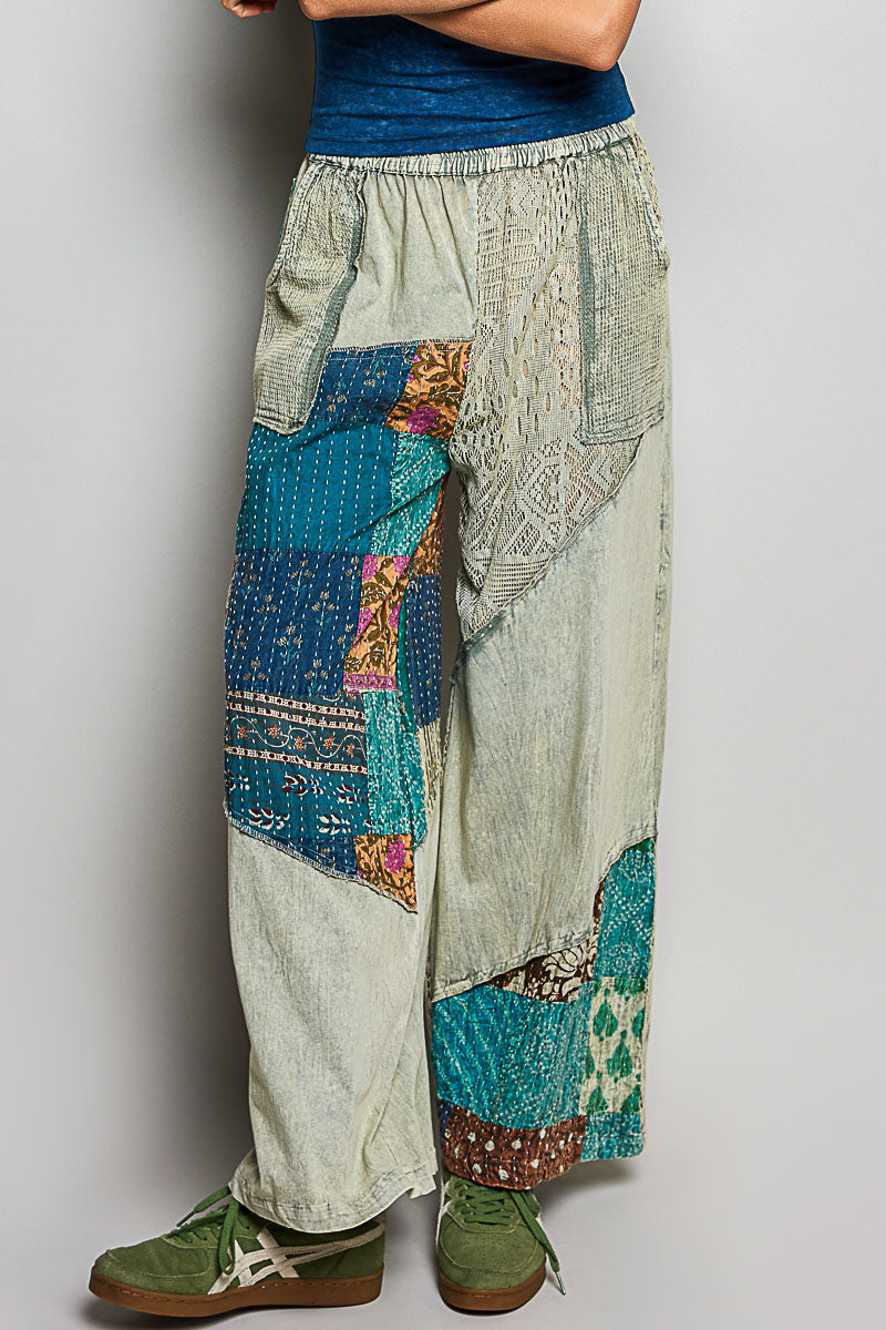 POL Sage Patchwork Pants