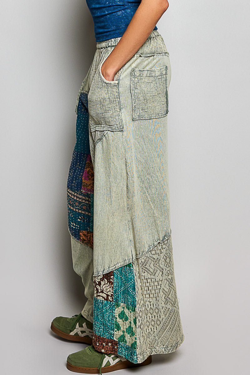POL Sage Patchwork Pants