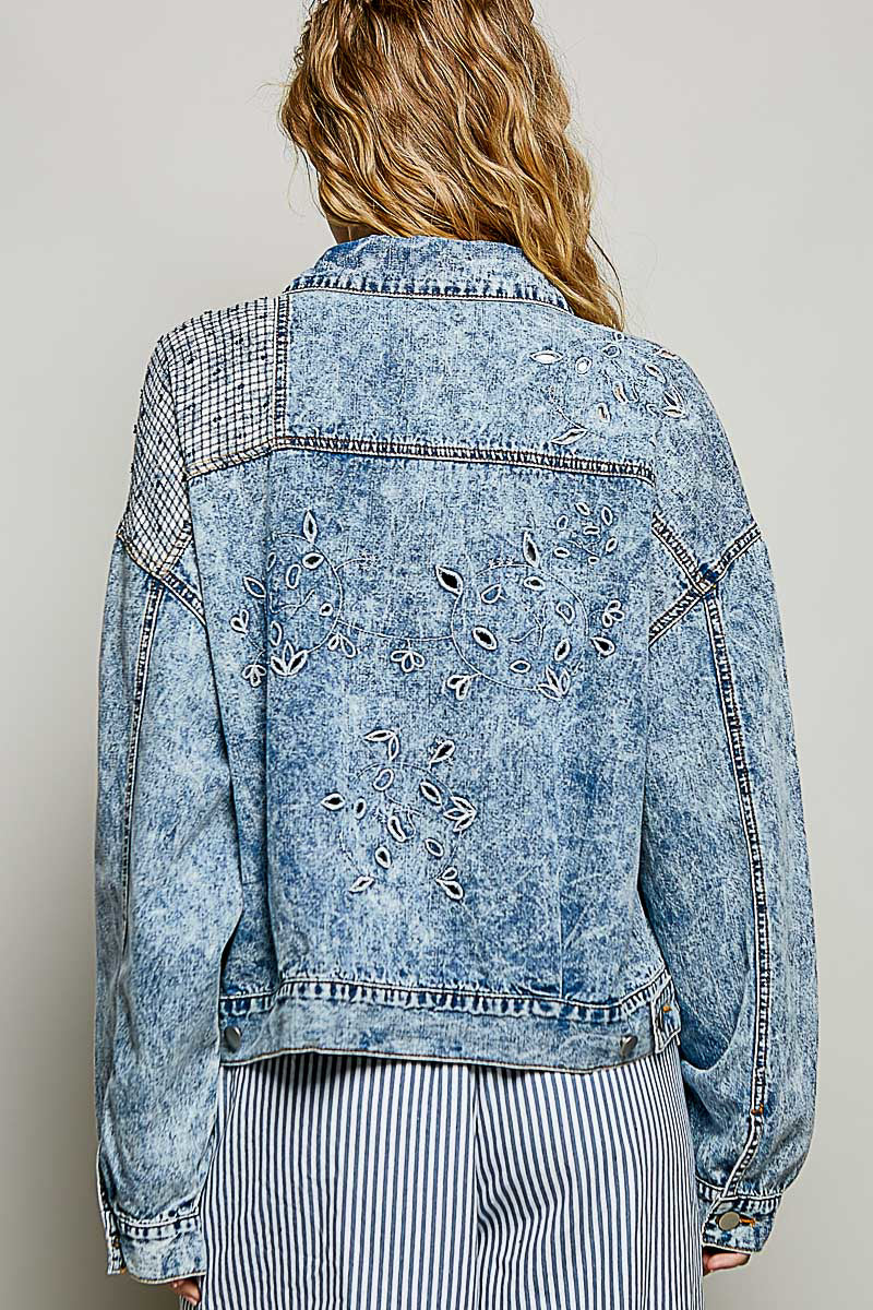 POL Denim Eyelet Jacket
