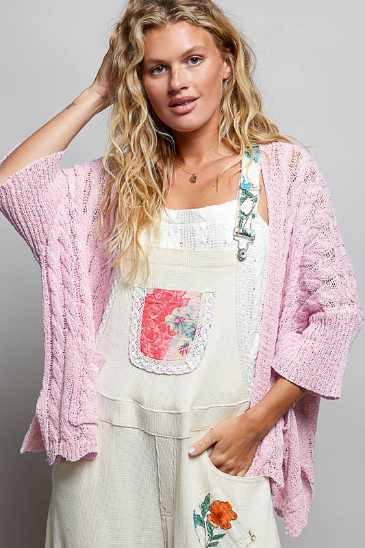 POL Strawberry Pink Knit Cardigan