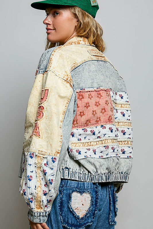 POL USA Flag Denim Jacket
