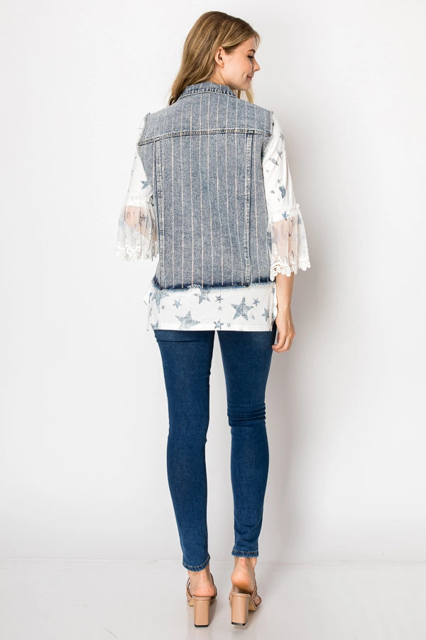 ORIGAMI Sparkle Denim Vest