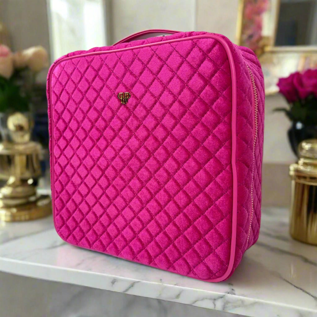 Mini Diva Makeup Case - Fuchsia Velvet