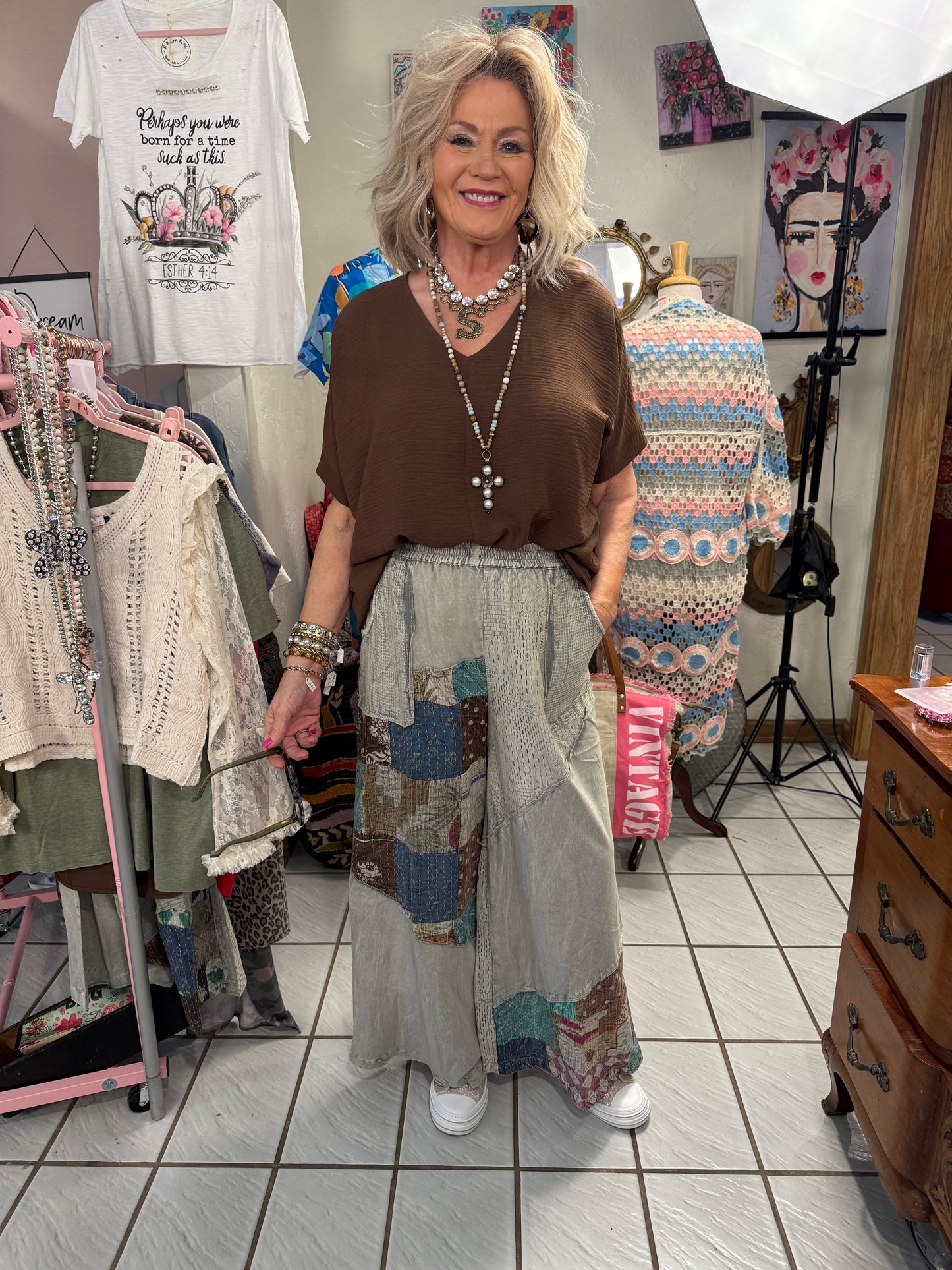 POL Sage Patchwork Pants