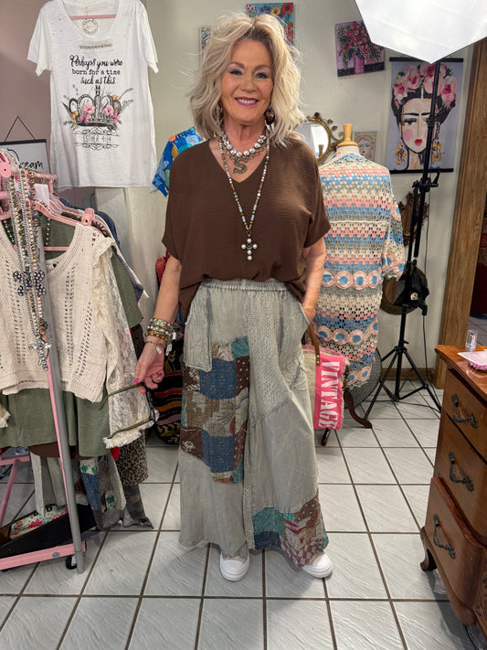 POL Sage Patchwork Pants