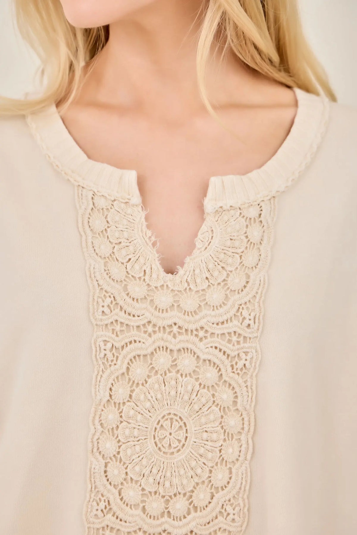 J HER Natural Crochet Top